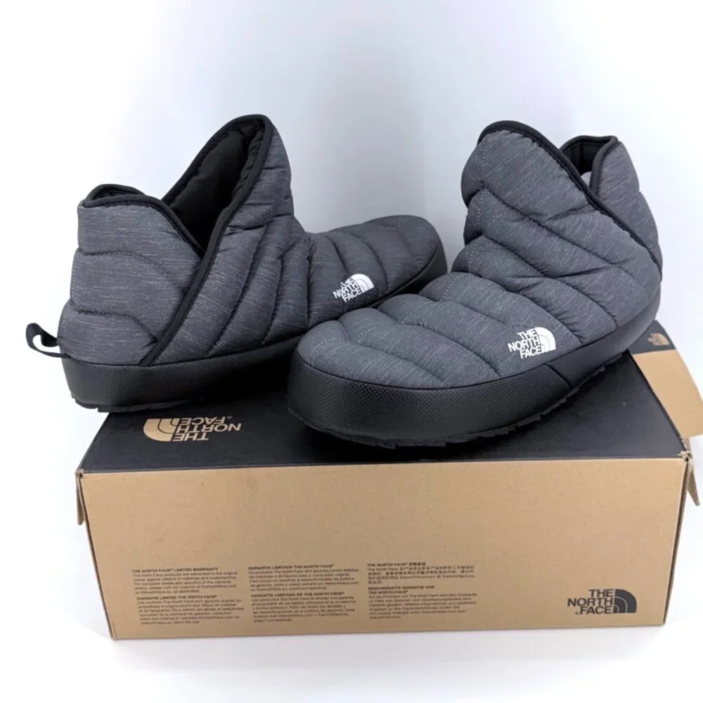 The North Face Thermoball Gray Black Water Repellent Slip on Booties Men Size 10